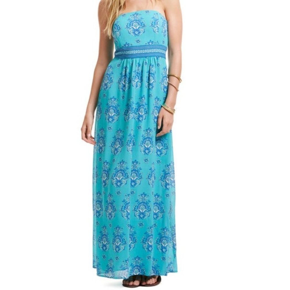 Vineyard Vines Scarf Print Maxi Dress, Medallion Print, Size 4, NWT